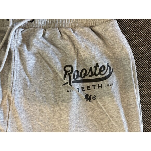 Rooster Teeth Sweatpants Mens Heather Gray RT Logo RARE ATX 2003 - Picture 5 of 7